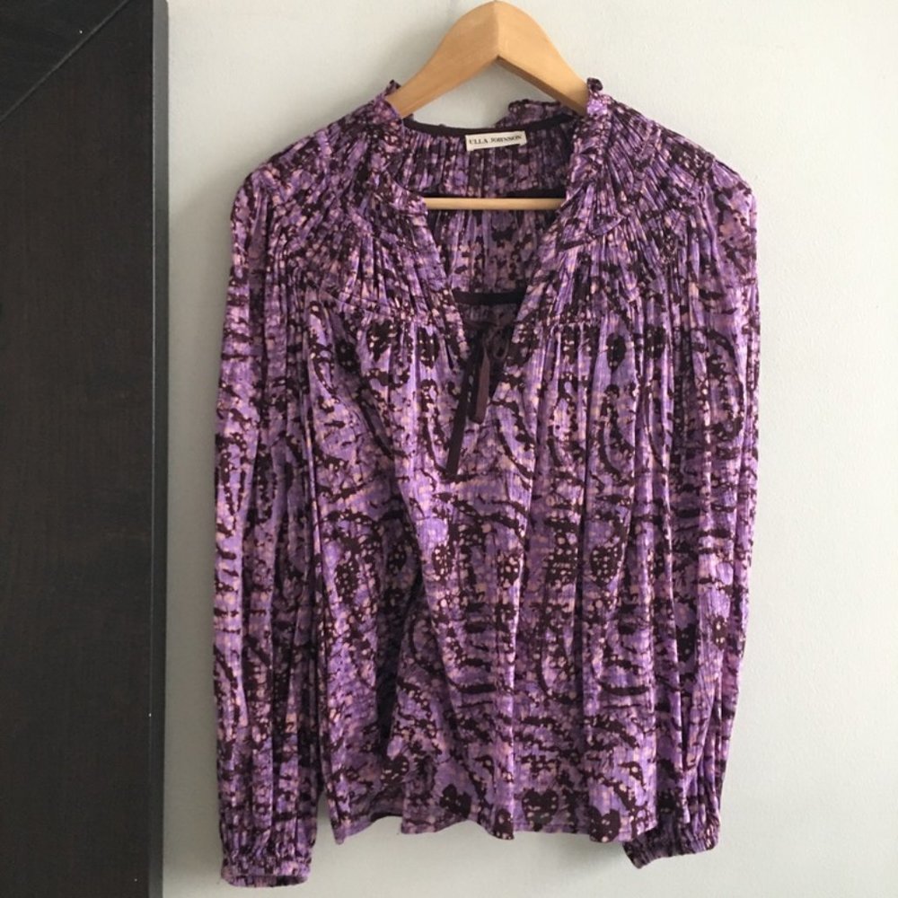Purple batik pattern Blouse - Picture 2 of 7